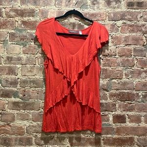 Red-Orange blouse beautiful design light weight.